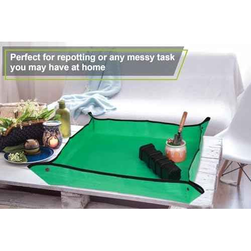 30" X 30" Large Plant Repotting Mat for Indoor Plants Potting Soil, Foldable Waterproof Plant Repotting/Potting Tray, Potting Mat for House Plants Succulents Gardening Tools Gifts for Gardener