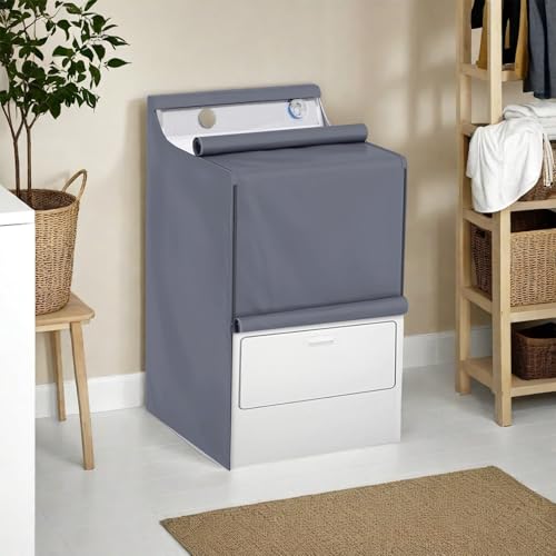 HYVAKUPPA 1 Pack Washer & Dryer Cover 420D PU Waterproof with Zipper & Storage Bag (Grey) 29" W x 28" D x 43" H