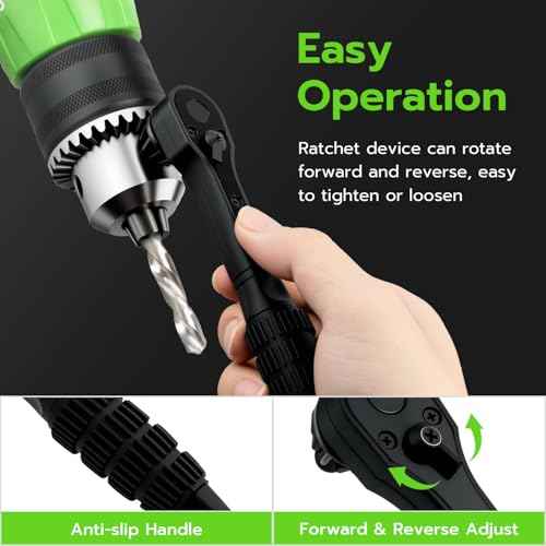 Mcbazel 3-in-1 Ratchet Drill Chuck Key Wrench with 2 Sets Sockets, Universal Ratcheting Chuck Spanner, Replacement Tool for Drill, Compatible with Most Electric Drills and Power Tools