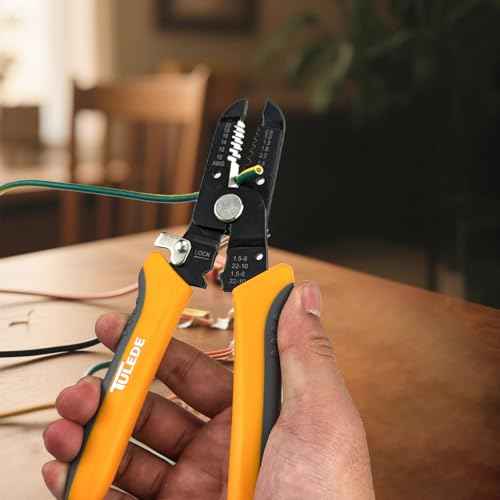 3 In 1 Wire Stripper Tool, 7.5 Inch Wire Stripper/Cutter/Crimping Tool for 10-20 AWG Solid and Stranded Wires, Come with Safety Lock & Invisible Spring, Made of 65Mn for Durability