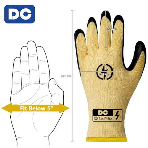 Insulated Electrician Gloves 400V High Voltage Resistant Flame Retardant Work Gloves, Electrical Rubber Non-slip Texture Design for Electricians Prevent Shock