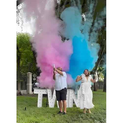 Gender Reveal Fire Extinguisher for Boys, 100% Biodegradable Baby Boy Reveal Party Decorations, Ideal for Exciting Gender Reveal Blue Smoke(4PCS)