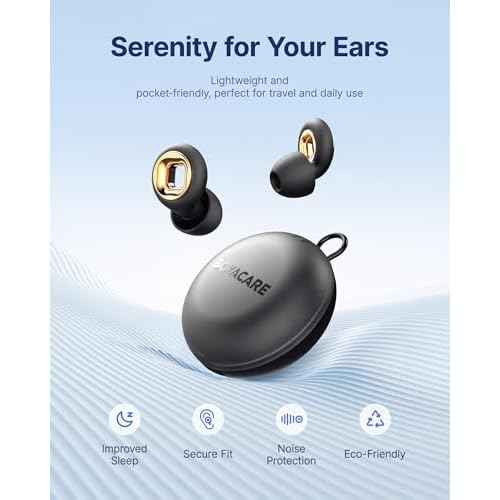 Ear Plugs for Sleeping Noise Cancelling, 45dB Reusable Earplugs for Noise Reduction, Hearing Protection Ear Plugs with 8 Ear Tips, Soft Silicone Earplugs for Sleep, Concerts, Snoring, Study (Black)