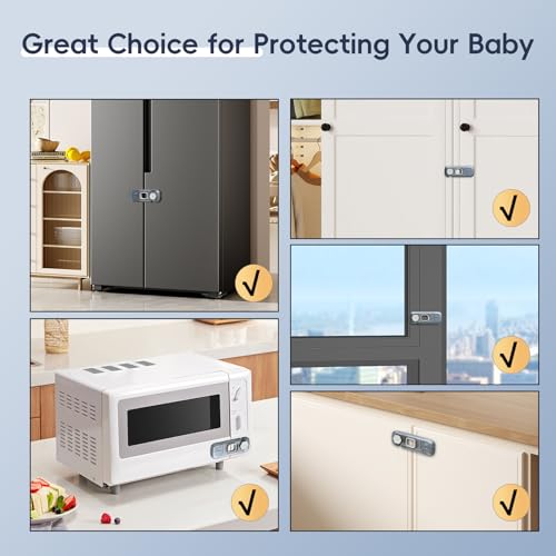 Blissleaf 2 Pack Clear-Blue Child Safety Refrigerator & Freezer Door Locks