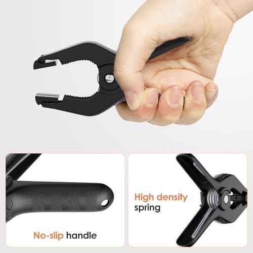 Backdrop Clamps Clips - 4.5in - Large Spring Clamps for Backdrop Stand, 8 Pack Heavy Duty Plastic Muslin Photo Clamp for Photography Photobooth, Balloon Arch, Woodworking