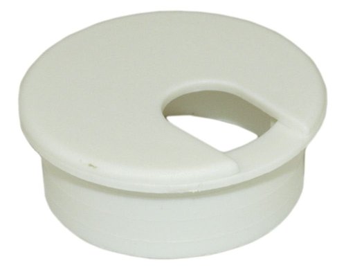 MyCableMart 1 3/4" Cut-Hole Size White Round Wire Management Grommet with Removable Lid