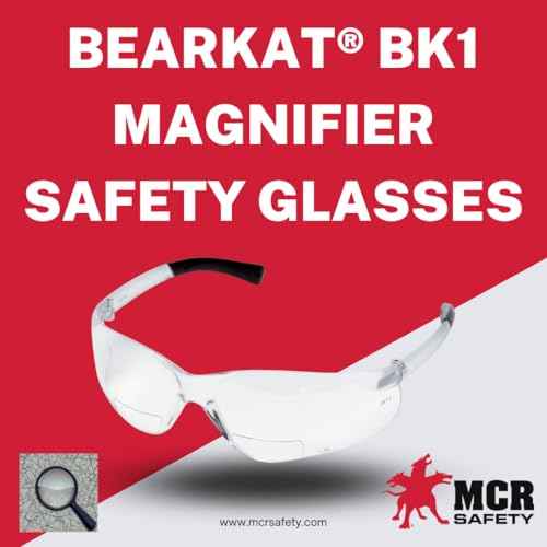 MCR Safety Glasses BearKat ??BKH20 Clear Polycarbonate lenses, UV light protective eyewear with Scratch Resistant Duramass Technology, Bifocal Safety Glasses 2.0 Diopter