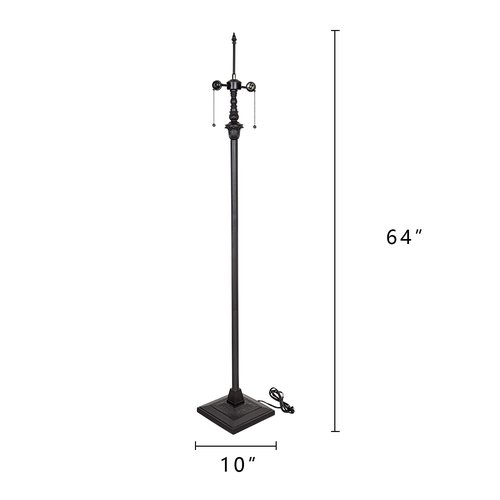 Capulina Tiffany Floor Lamp Base Only Replacement for 16-24 Inch Wide Lampshade Pole Height 64 Inches Blackish Bronze Finishing Resin Base