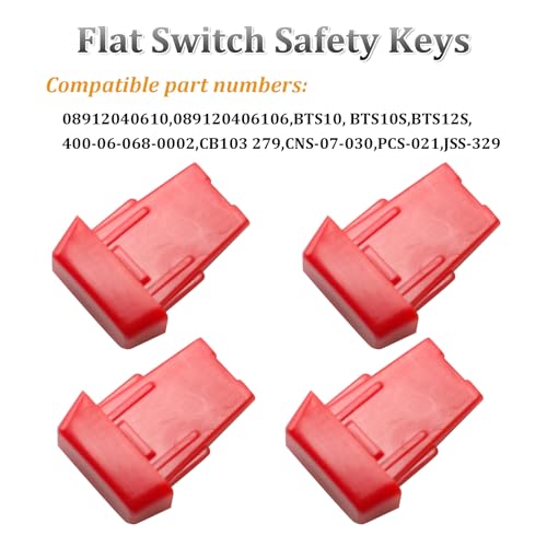 08912040610 Safety Switch Keys for Ryobi,Sears Craftsman,Delta,Wen,Dewalt,Jet,SawStop,Powertec,Rockwell Power Tools-Red,4 pcs
