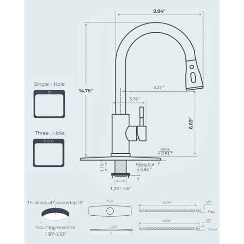 FORIOUS Kitchen Faucets with Pull Down Sprayer, Brushed Nickel, High Arc Single Handle Classic Stainless Steel Sink Faucet 1 or 3 Hole, Suitable for Farmhouse Camper Laundry Rv Bar