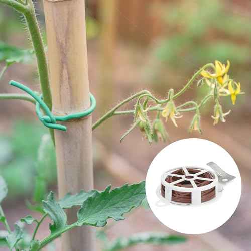 PATIKIL 65ft/20M Twist Ties, 3 Pack PE Garden Plant Ties with Cutter Reusable for Gardening Climbing Vines Office Home Cable Organizing, Brown