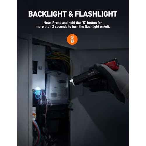 AstroAI VTS1000H Voltage Tester with Screwdriver, Non-Contact Electrical Tester, Dual Range AC 12V/70V-1000V, Live Wire Test, Wire Breakpoint Finder, Audible Alarm, LCD Percentage Display, Red