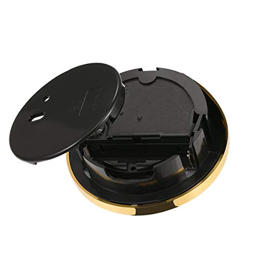 HILLHOME Mini Quartz Clock Insert 2.8 Inch Round White Dial Gold Trim - Fits 2.4 Inch Hole