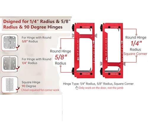 Door Hinge Hole Locator Set, 10 Inch x 5.3 2.5 Red Aluminum Alloy