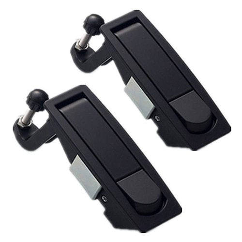 STHang-D 2PCS Compression Latch Lock Trigger Latch Lock, Zinc Alloy Adjustable Lever Hand Operated Compression Latch with Raised Trigger, Non-Locking, Flush Lever Latch (Black)