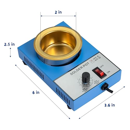 Solder Pot 250W 110V For Electrical Soldering Melt Various Metals Include 2 Pots & 1 Scraper for Welding and Soldering Bath