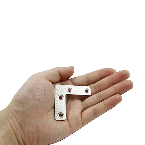 Hordion 10Pcs 2x2 Inch Silver L-Shaped Corner Brackets - Furniture Repair Plates