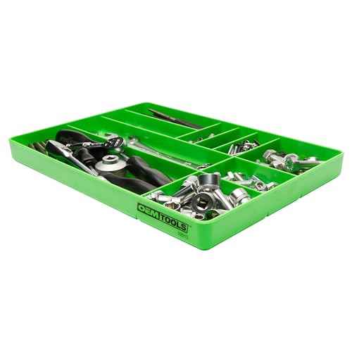 OEMTOOLS 22213 Tool Box Organizer Tray ? 10-Compartment Tool Chest Organizer for Parts, Bolts, and Small Tools ? Stackable Drawer Tray Design