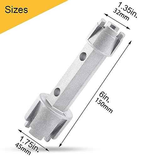 Tub Drain Remover Wrench - Dual Ended for Bath & Shower Drains, Closet Spuds - Heavy Duty Aluminum