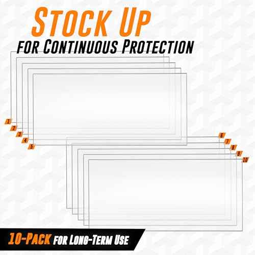 Mutt Tools 10 Pack Clear Welding Lens 2x4.25 - Premium 0.04" Thick Replacement Welding Helmet Lenses - Clear Lens for Welding Hood - Standard Size Welding Shield Lens