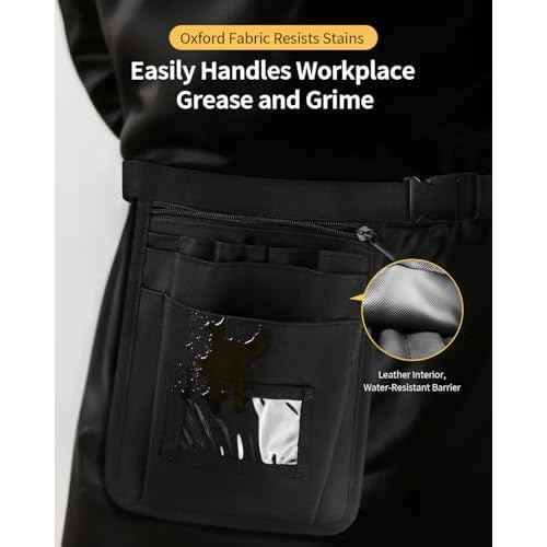 Small Server Apron ? Waitress Apron with Pockets, Adjustable Belt Utility Waist Bag for Restaurant, Caf?, Catering