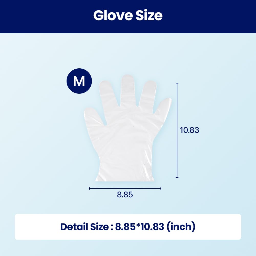 CLEANWRAP Disposable Gloves - LDPE, BPA FREE (1,000 Piece) - Mothers Day Gifts for Mom I Food Service & Clean Plastic Gloves Disposable, Korean, Clean Vinyl Glove