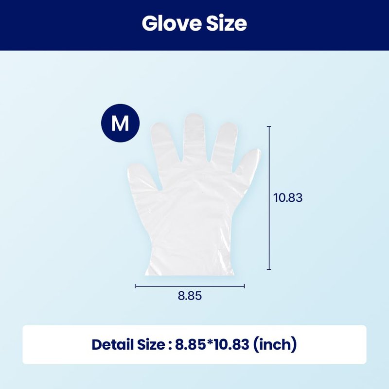 CLEANWRAP Disposable Gloves - LDPE, BPA FREE (1,000 Piece) - Mothers Day Gifts for Mom I Food Service & Clean Plastic Gloves Disposable, Korean, Clean Vinyl Glove
