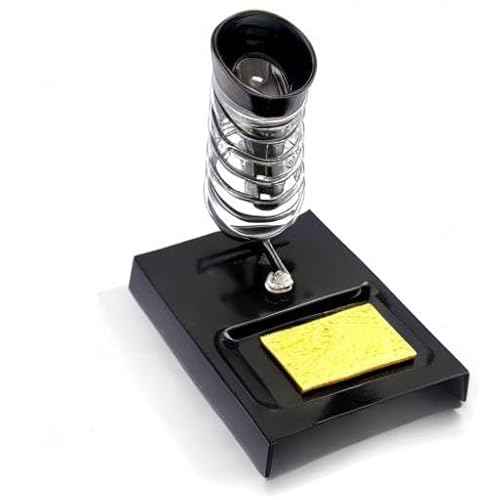 Soldering Iron Holder Stand with Ball Shell Holder including Cleaning Sponge, Solder Tip Slots and Solder Tip Cleaner