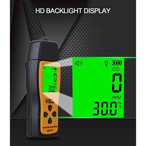 Handheld Portable Carbon Monoxide Meter, Portable CO Gas Leak Detector, Gas Monitor Tester 0¢¦1000ppm, 1PPM Resolution(No Battery Included)