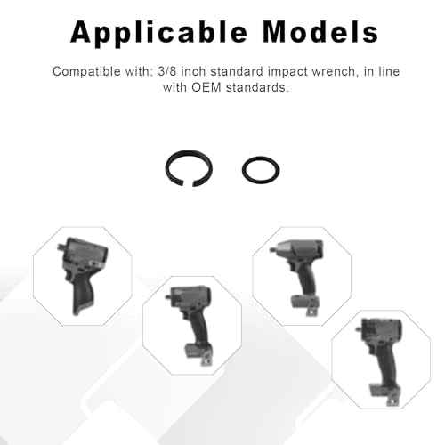 18 Sets 3/8" Impact Retaining Ring Clip Friction Rings with O-Ring, Including Red Retainer Ring Anvil Install Tool Compatible with MIL Electric & Pneumatic Impact Wrench