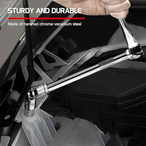 5-Piece 1/4 Inch Drive Extension Bar Set, Includes 2, 4, and 6 Inch Extensions, 1/4 Inch Drive Universal Joint Socket and Flexible Socket Extension Bar