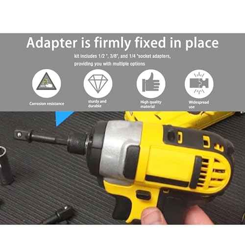 DW2541IR, DW2542IR, DW2547IR for DeWalt Socket Adapter Set, Impact Grade Socket Adapter Set,1/4", 3/8", 1/2" Drive Drill (3pcs)
