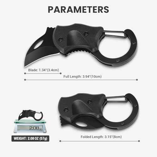 Small Pocket Knife Gift for Men, Keychain Box Cutter with 1.34inch Blade, Mini Folding Knives EDC Gadgets for Everyday Carry, Stocking Stuffers Gift for Adults Men Him
