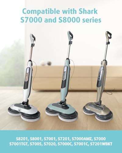 AIR U+ 2 Pack Upgraded Steam Mop Brush Pads (White) for Shark S8xxx/S7xxx Steam Mops