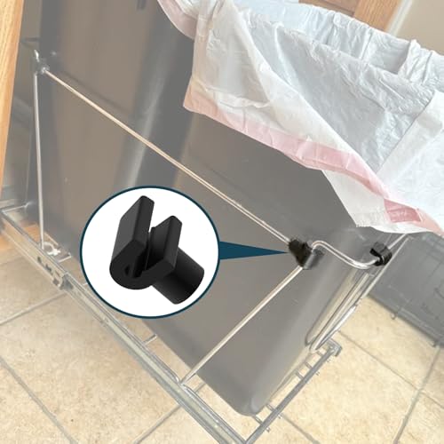 6-Pack Snap Handle Connectors for Rev-A-Shelf 27-Quart Trash Cins, Black