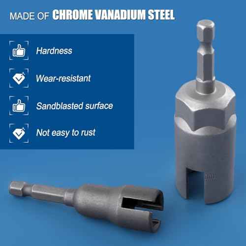 2 Pack Power Wing Nut Driver Set (2 Size 12mm,19mm) Wing Nut Drill Bit Socket Wrench Tool Set with 1/4 Quick Connect Hex Shank for Panel Nuts C Hook Bolts Eye Screws Q-Hanger