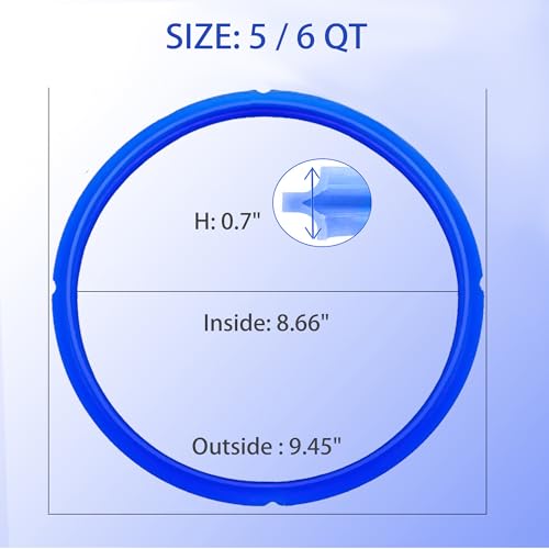 Beaquoei 4-Pack 6 Qt Instant Pot Silicone Sealing Ring + 4 Float Valves - Colorful Gasket Set Fits Duo/Plus 6, Ultra 6, Lux 6, Smart 6