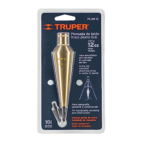 TRUPER PLOM-12 Brass Plumb Bobs 12 Oz (340 g)