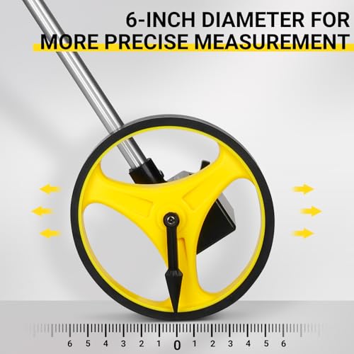 DEKOPRO 6-Inch Measuring Wheel, 9,999.9 Ft Range, One-Button Reset, Portable with Storage Bag