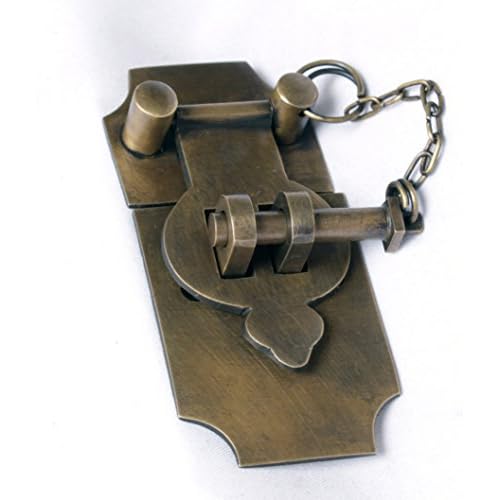 4 Inch Large Antique Style Trunk Hasp with Chain Pin by Nesha