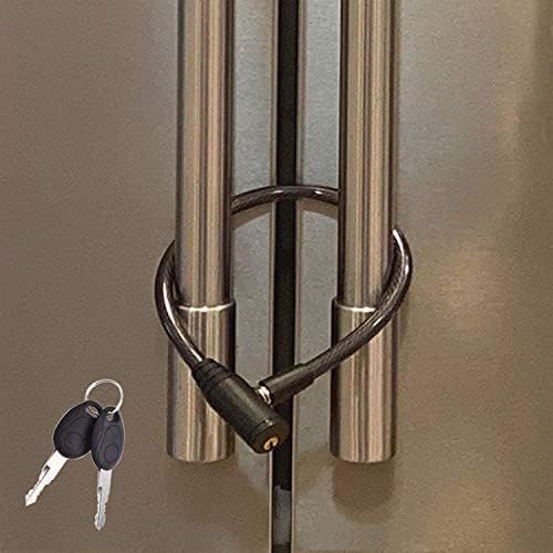 Urban August Child-Proof Refrigerator Lock for Kids & Adults - Lock for French Door Fridge and Cabinet (Regular, Black - 1 Pack)