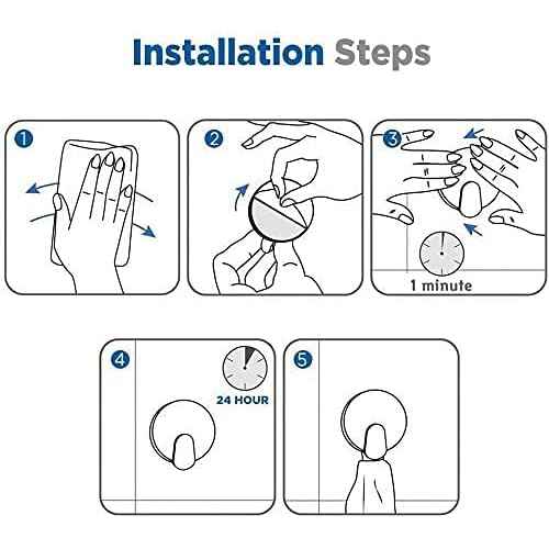 DELITON Adhesive Hooks - 4 Pack Towel/Coat Hooks Wall Hook Stick on Bathroom or Kitchen (Matte Black, Stainless Steel)