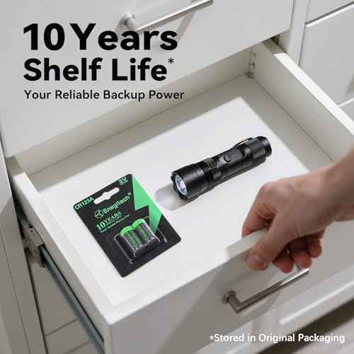 Enegitech CR123A 3V Lithium Battery, 123 3 Volt Lithium Battery, for Home Security Alarm System Sensor Doorlock Smok Carbon Monoxide Alarm Non-Rechargeable (CR123A 2 Pack)