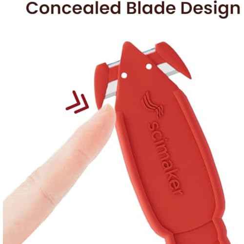Safety Box Cutter of Recessed Concealed Stainless Steel Blade,Box Opener for Efficient Package Opening, Utility Knife for Tape Splitter, Cartons, Cardboard, Wrap, Straps, Film.6pcs