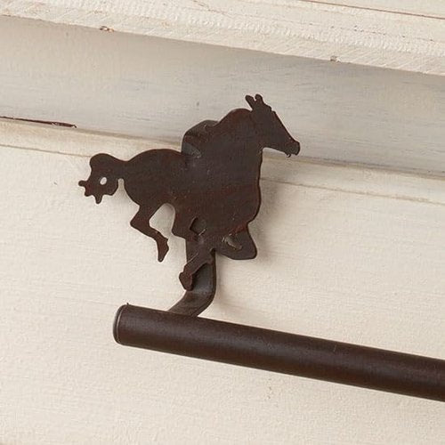 Deleon Running Horse Over-The-Door Metal Towel Bar