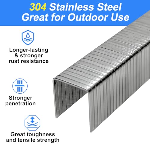 SimCos 20 Gauge 304 Stainless Steel T50 Staples 3/8" Crown 3/8" Leg - Pack of 1008