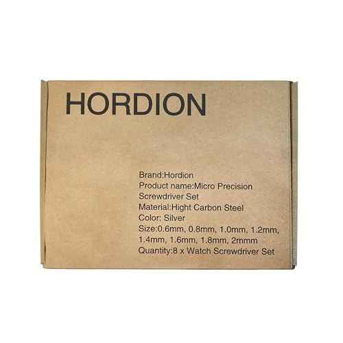 Hordion 8Pcs Micro Precision Screwdriver Set, Jewelers Screwdriver Set, Watch Screwdriver Kit 0.6-2mm for Watch, Jewelry, Eyeglasses, Sunglass, Electronics, Computer, Toys Repair (Flat)