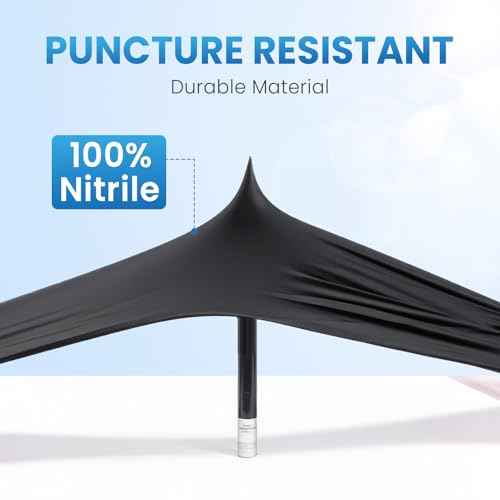 Borje Nitrile Gloves Large, 100 Count Disposable Gloves, 4 Mil, Black, Latex-Free Powder-Free, Medical Exam, Food Safe, Cleaning, Cooking