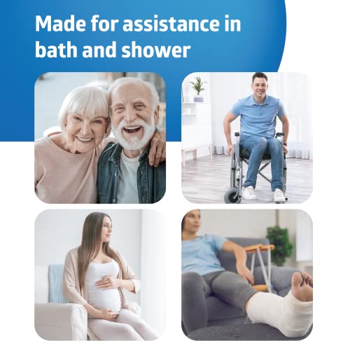 Medline Grey Padded Shower Chair with Backrest & Armrests - 350 lb Capacity, Adjustable Legs, Senior & Disabled Bath Seat