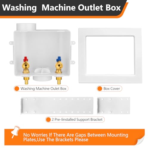 Washing Machine Outlet Box 1/2 in PEX Inlet x 3/4 in MHT Outlet – WM048-1, HeSun